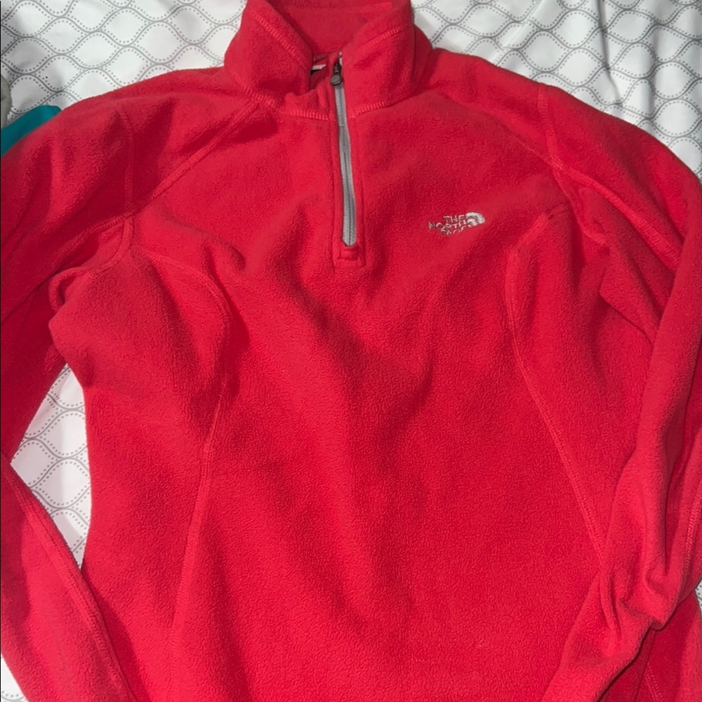 The North Face Red Zip Up Sweater Athletic Performance